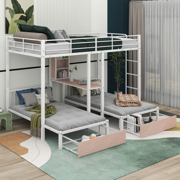 Mason & Marbles Arawn Triple Bunk Bed with Drawers, Multifunctional
